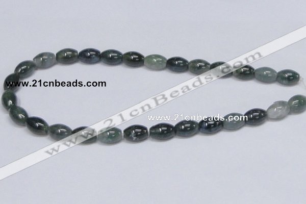 CAB390 15.5 inches 10*15mm rice moss agate gemstone beads wholesale