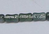 CAB395 15.5 inches 8*14mm bamboo shape moss agate gemstone beads