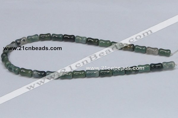 CAB395 15.5 inches 8*14mm bamboo shape moss agate gemstone beads