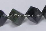 CAB402 15.5 inches 12*12mm inclined cube moss agate gemstone beads