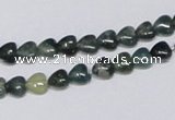 CAB403 15.5 inches 6*6mm heart moss agate gemstone beads wholesale