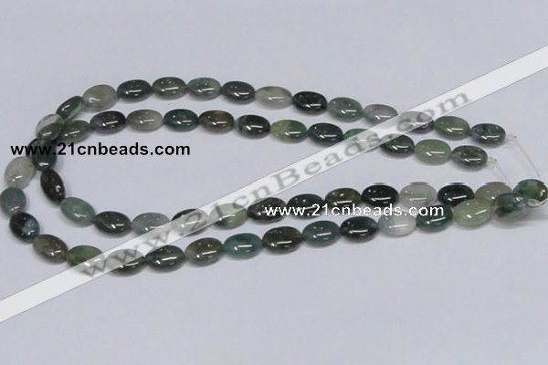 CAB410 15.5 inches 10*14mm oval moss agate gemstone beads wholesale