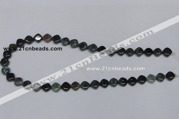 CAB418 15.5 inches 10*10mm rhombic moss agate gemstone beads