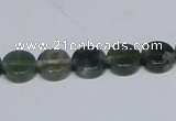 CAB419 15.5 inches 10mm coin moss agate gemstone beads wholesale