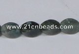 CAB420 15.5 inches 8*12mm twisted rice moss agate gemstone beads