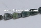 CAB424 15.5 inches 7*10mm faceted teardrop moss agate gemstone beads