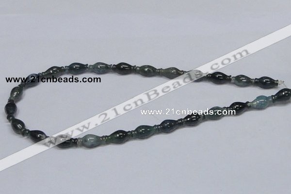 CAB425 15.5 inches 8*16mm vase-shaped moss agate gemstone beads