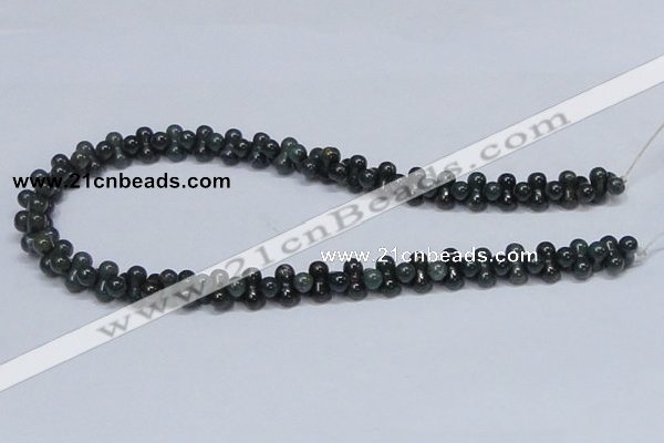 CAB427 15.5 inches 6*12mm bone-shaped moss agate gemstone beads