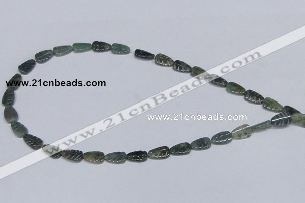 CAB428 15.5 inches 8*12mm leaf-shaped moss agate gemstone beads