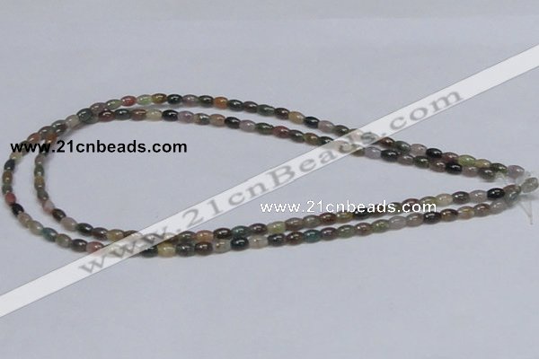 CAB437 15.5 inches 4*6mm rice indian agate gemstone beads wholesale