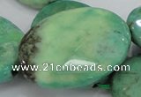 CAB44 15.5 inches 30*40mm faceted oval green grass agate beads