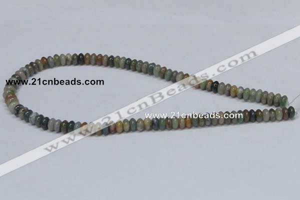 CAB440 15.5 inches 4*8mm rondelle indian agate gemstone beads