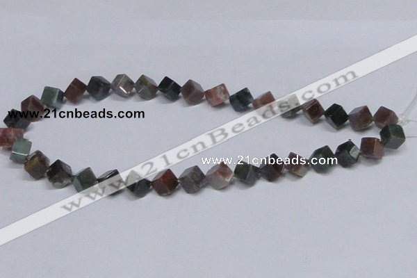 CAB442 15.5 inches 8*8mm inclined cube indian agate gemstone beads