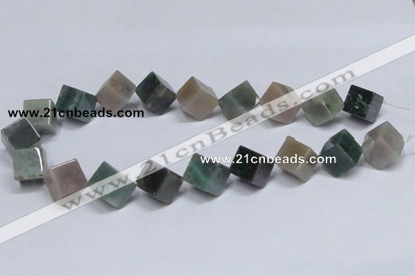 CAB443 15.5 inches 14*14mm inclined cube indian agate gemstone beads