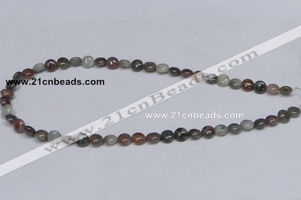 CAB448 15.5 inches 8mm flat round indian agate gemstone beads