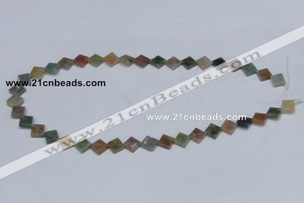 CAB451 15.5 inches 10*10mm diamond indian agate gemstone beads