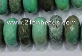 CAB46 15.5 inches 11*20mm faceted rondelle green grass agate beads