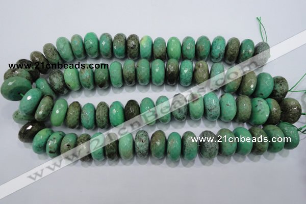 CAB46 15.5 inches 11*20mm faceted rondelle green grass agate beads