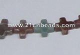 CAB461 15.5 inches 12*12mm cross indian agate gemstone beads