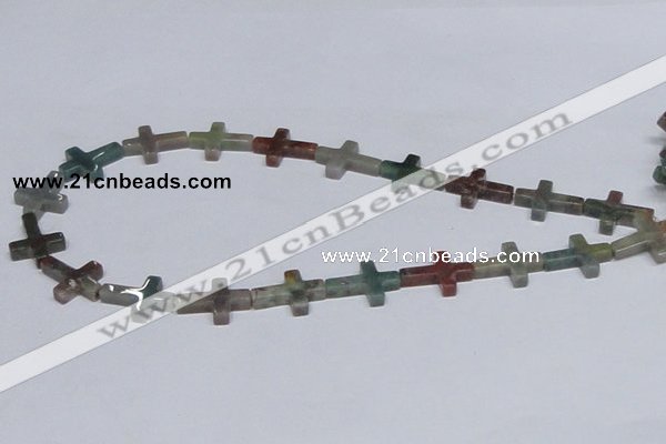 CAB462 15.5 inches 15*20mm cross indian agate gemstone beads