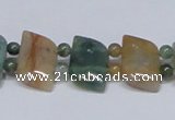 CAB468 15.5 inches horse eye & round double-drilled indian agate beads