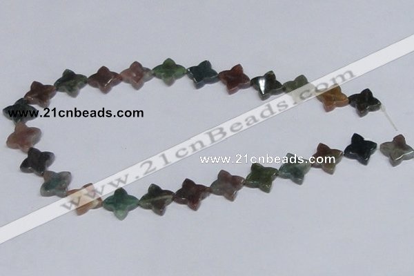 CAB472 15.5 inches 12*12mm flower form indian agate gemstone beads