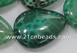 CAB56 15.5 inches 30*40mm flat teardrop peafowl agate gemstone beads