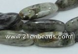 CAB566 15.5 inches 10*30mm rice silver needle agate gemstone beads