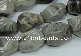 CAB568 15.5 inches 15*20mm nuggets silver needle agate gemstone beads