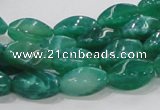 CAB57 15.5 inches 8*16mm twisted peafowl agate gemstone beads
