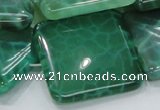 CAB60 15.5 inches 30*30mm square peafowl agate gemstone beads