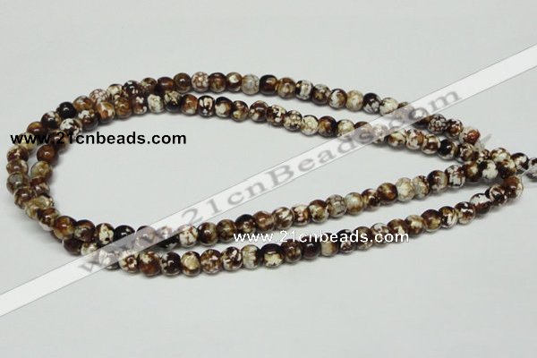 CAB609 15.5 inches 8mm round leopard skin agate beads wholesale