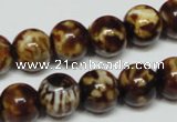 CAB611 15.5 inches 12mm round leopard skin agate beads wholesale