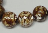 CAB613 15.5 inches 16mm round leopard skin agate beads wholesale