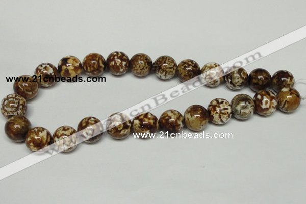 CAB613 15.5 inches 16mm round leopard skin agate beads wholesale