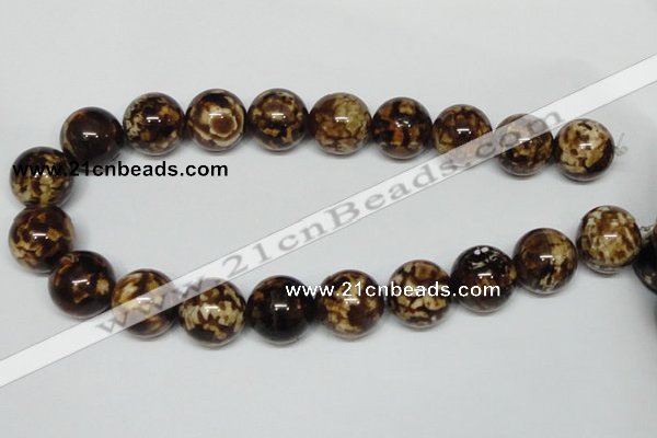 CAB615 15.5 inches 20mm round leopard skin agate beads wholesale