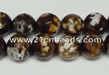 CAB617 15.5 inches 12mm faceted round leopard skin agate beads wholesale