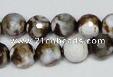 CAB620 15.5 inches 12mm faceted round leopard skin agate beads wholesale