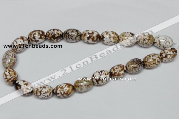 CAB621 15.5 inches 15*20mm egg-shaped leopard skin agate beads wholesale