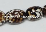 CAB622 15.5 inches 15*20mm egg-shaped leopard skin agate beads wholesale