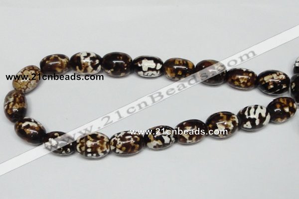 CAB622 15.5 inches 15*20mm egg-shaped leopard skin agate beads wholesale