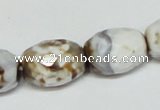 CAB624 15.5 inches 14*20mm faceted egg-shaped leopard skin agate beads
