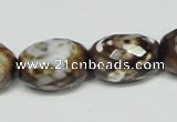 CAB625 15.5 inches 14*20mm faceted egg-shaped leopard skin agate beads