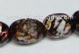 CAB626 15.5 inches 16*22mm faceted egg-shaped leopard skin agate beads