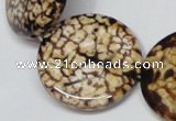 CAB631 15.5 inches 30mm flat round leopard skin agate beads wholesale