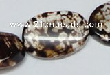 CAB634 15.5 inches 20*30mm twisted oval leopard skin agate beads