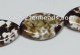 CAB636 15.5 inches 20*30mm marquise leopard skin agate beads