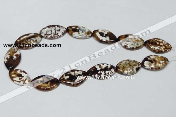 CAB636 15.5 inches 20*30mm marquise leopard skin agate beads