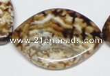 CAB638 15.5 inches 30*40mm marquise leopard skin agate beads