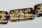 CAB640 15.5 inches 15*30mm rectangle leopard skin agate beads